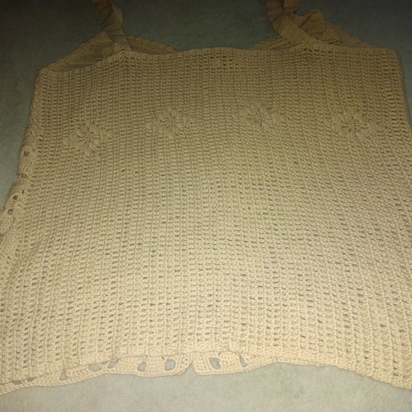 Banana Republic Cotton Crochet Knit Strap top~L~ - Picture 5 of 12